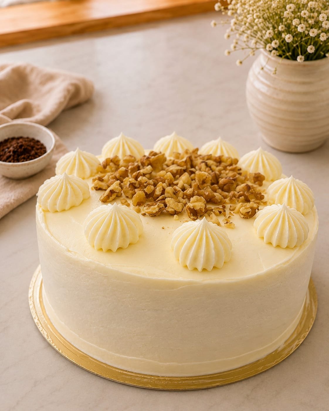 Tarta de vainilla y nueces hecha por Noa